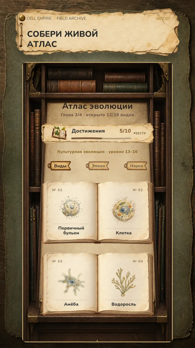 Иллюстрированный Атлас эволюции в Cell Empire.