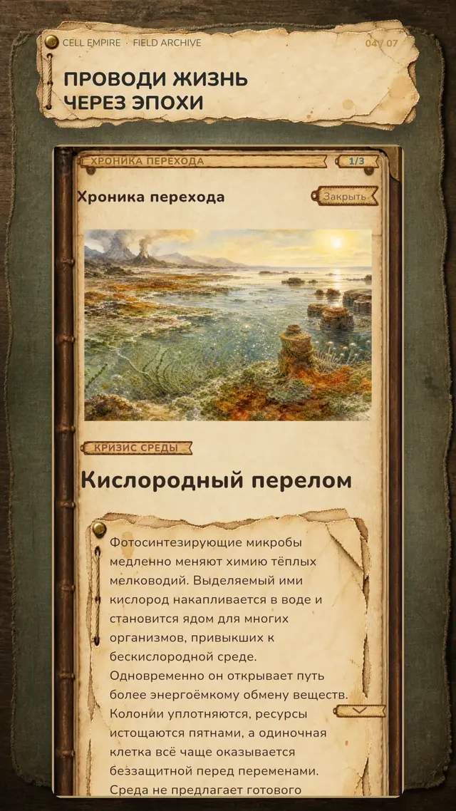 Запись о переходе эпохи в Cell Empire.